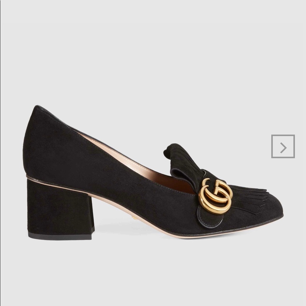 GUCCI Suede Mid Heel Pump